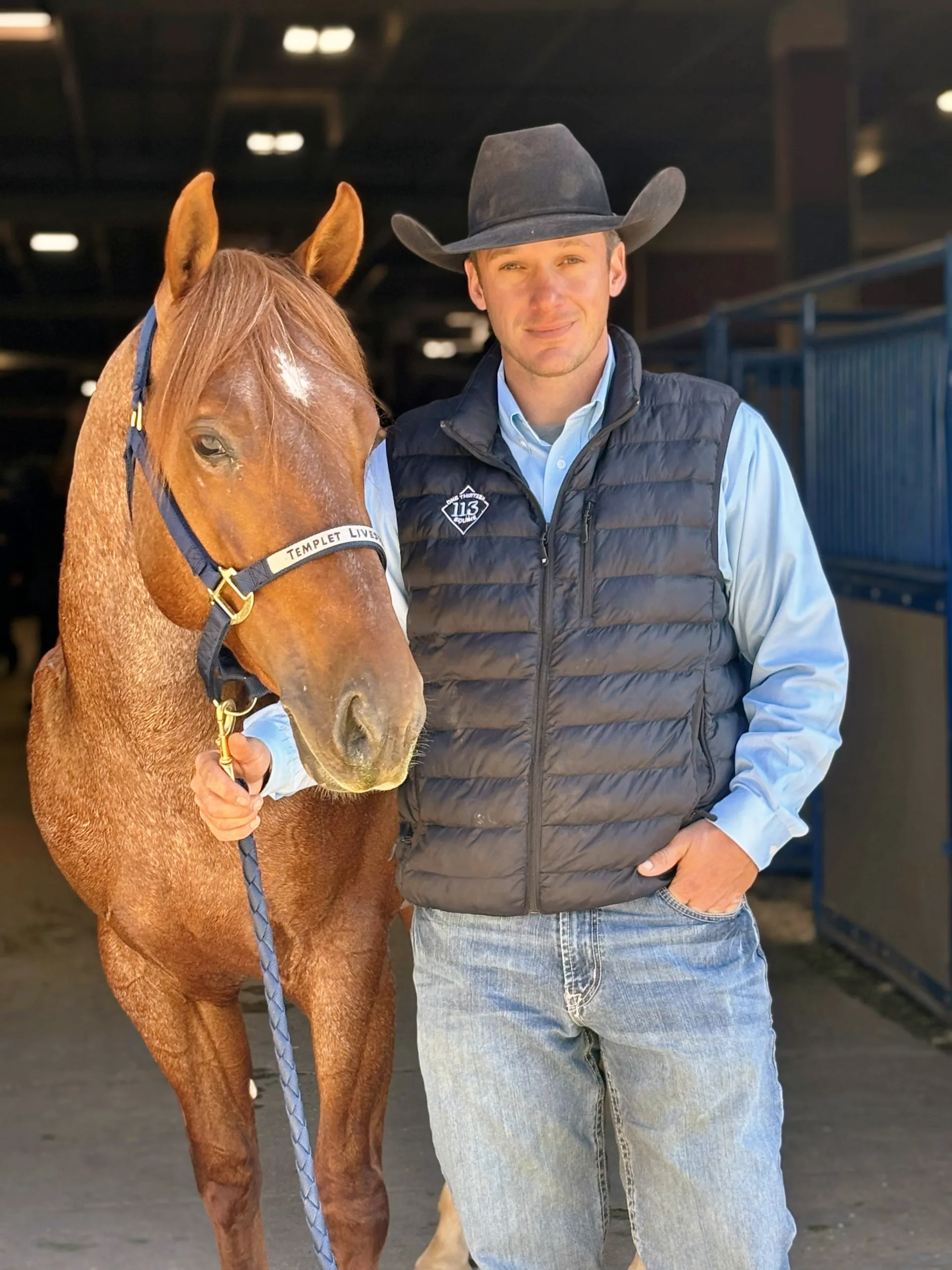 Jared Templet selling a horse at the NCHA Futurity Sale. Photo by Outcross Media, Danielle Griffiths.