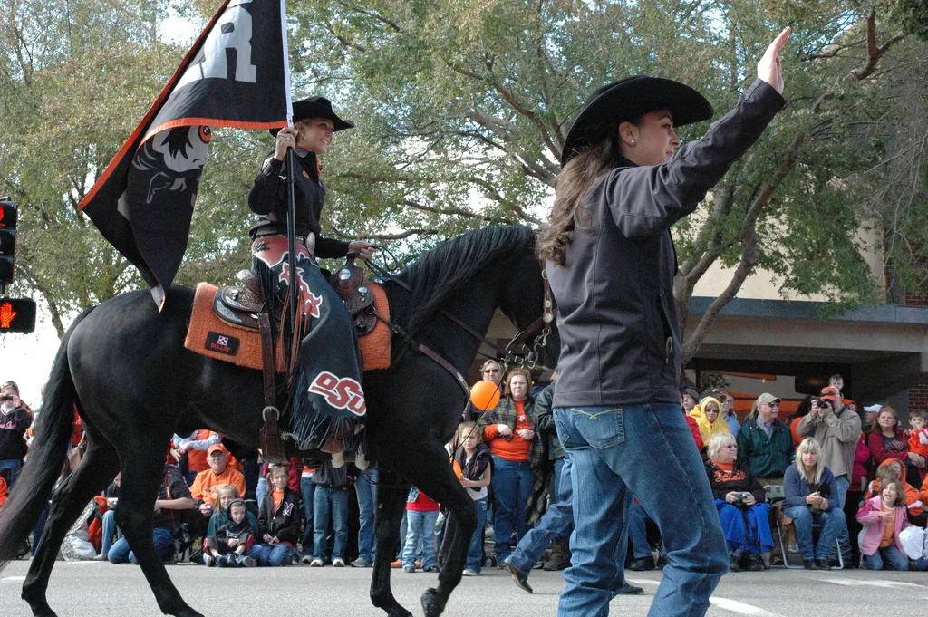 Oklahoma State University Spirit Rider on Bullet. Courtesy OSU, Wikimedia Commons.