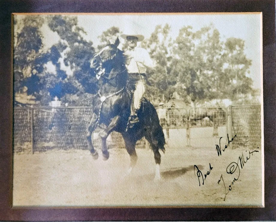 A May 25, 1928, letter from silent film star Tom Mix to Don Tyler of the Dewey Portland Cement Co. is shown, along with the autographed photograph Mix enclosed for Tyler’s child, 10-year-old John W. Tyler. The letter, written on Tom Mix Productions letterhead, is addressed to Tyler at the Biltmore Hotel in New York City. Photos courtesy of the Tyler Family.