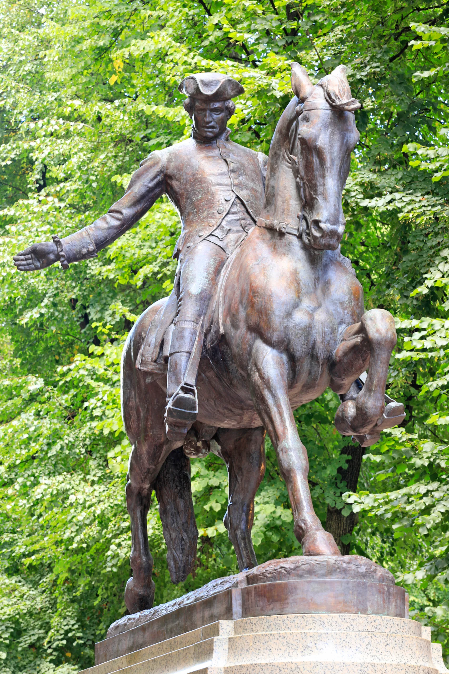 Boston Common George Washington monument. Adobe Stock photo.
