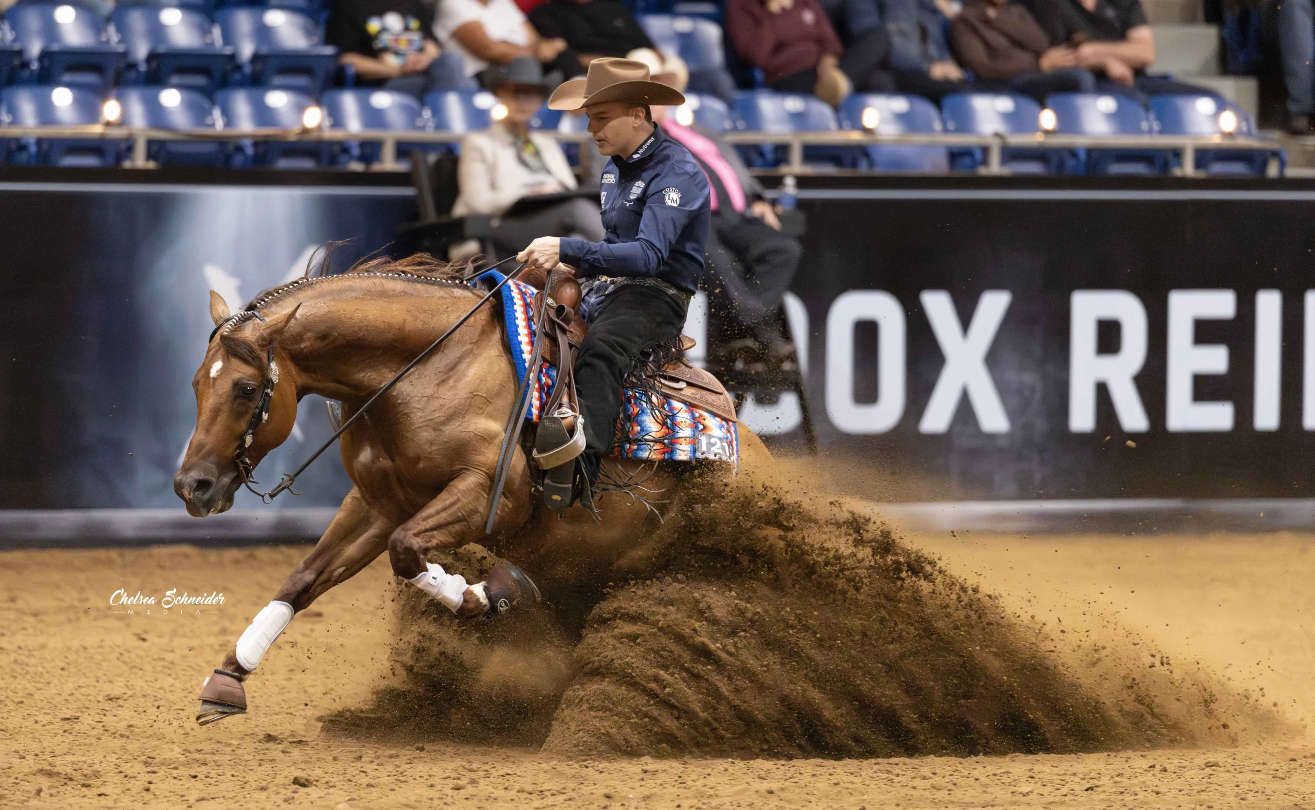 Gabriel Borges piloted Spooks Gotta Ice to the top of the 4-Year-Old Stakes leaderboard in 2025, scoring 229.5. Photo courtesy of 100X Shows.