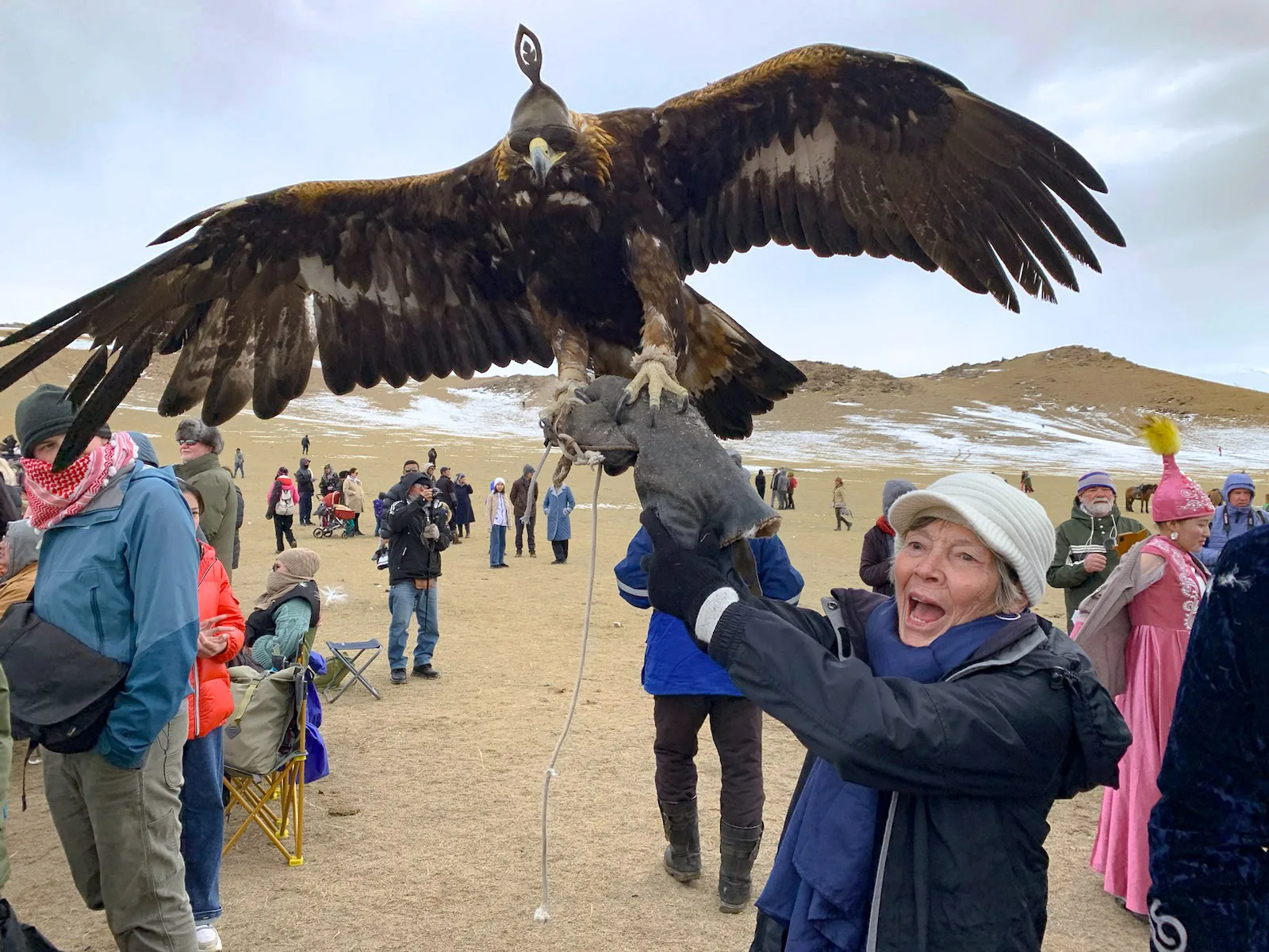 Nancy Litsch at the Naadam festival in Mongolia.